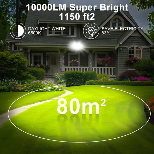 Detalle 2 de CREATESTAR Faretto LED da Esterno 100W 10000LM 6500K IP66