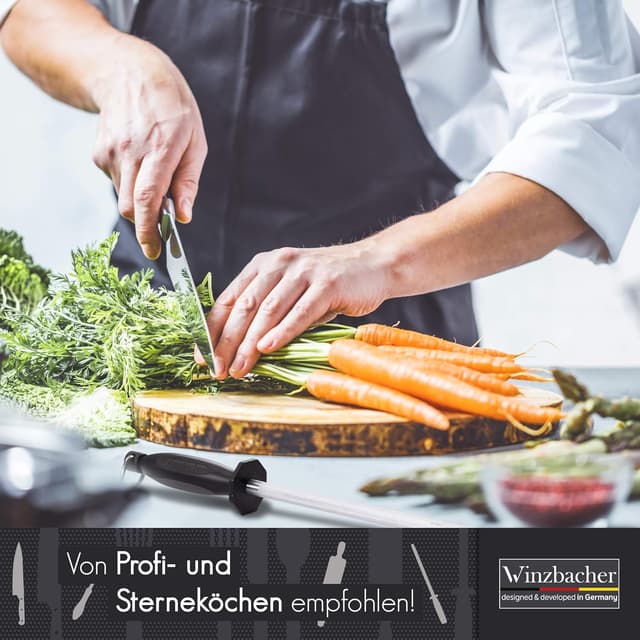 Detalle de Winzbacher affilacoltelli professionale da 39 cm con acciaio speciale temprato e impugnatura Soft Touch
