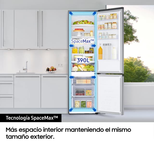 Detalle 1 de Samsung frigorífico combi RB38C776CS9/EF reacondicionado (grado D) 390 L