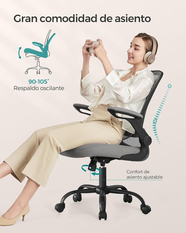 Thumbnail 4 de Songmics Silla OBN037G01 ergonómica