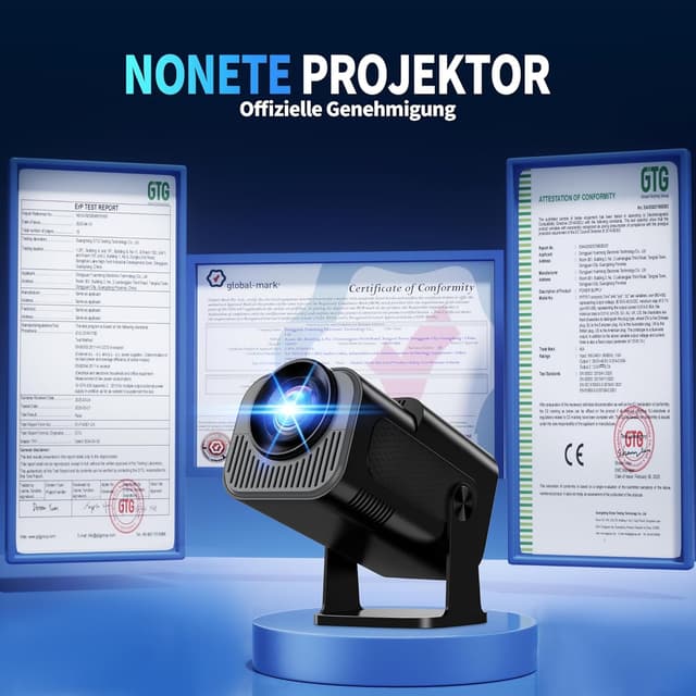 Thumbnail 6 de Mini Beamer 4K Full HD 1080P (2026 Modell) Nonete NT30 – tragbarer Smart-Projektor mit WiFi 6, Bluetooth 5.2 und automatischer Trapezkorrektur