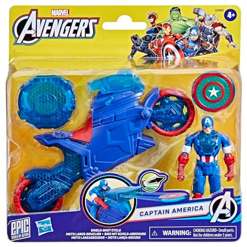 Thumbnail 1 de Marvel Avengers Epic World of Action Moto lanzaescudos del Capitán América