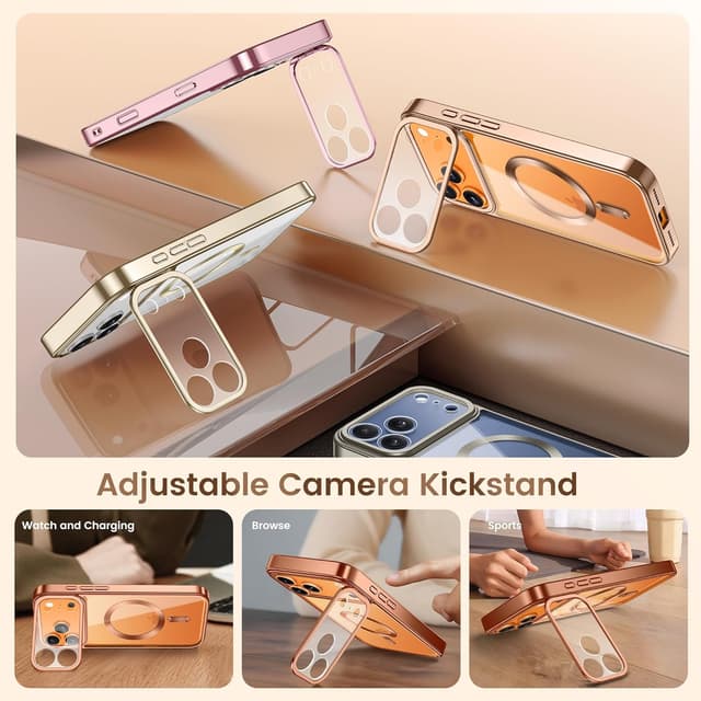 Detalle de GOLBINBOX GolbinBox for iPhone 17 Pro Max Case with Stand (MagSafe, Camera Control, Shockproof Protection)