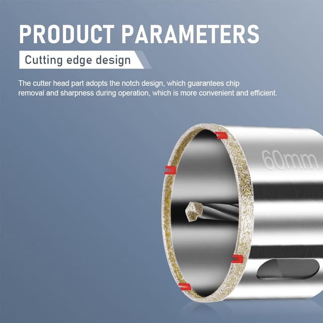 Detalle 2 de Flintronic Diamond Drill Bit 60mm with Centre Guide for Glass & Tile