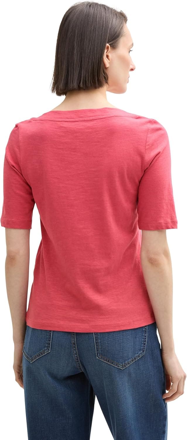 Detalle de TOM TAILOR T-Shirt Donna 1046965: maniche corte e vestibilità comoda