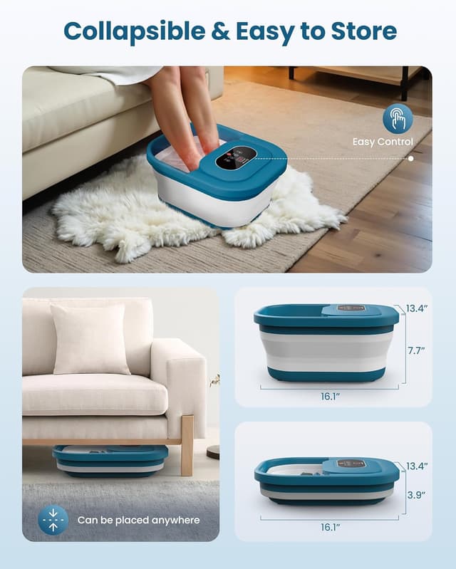 Thumbnail 5 de COMFIER Fußsprudelbad mit Massage, Heizung und Timer (8 Shiatsu-Rollen, 35–48 °C)