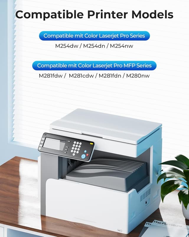 Detalle de Valuetoner 203X/203A Toner-Set kompatibel für HP Color LaserJet (4er-Pack: Schwarz, Cyan, Gelb, Magenta)