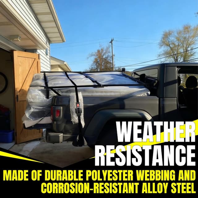 Detalle de Fortexus Retractable Ratchet Straps (1 in x 12 ft) – Heavy-Duty Automatic Tie Downs, 4-Pack (Neon Green)