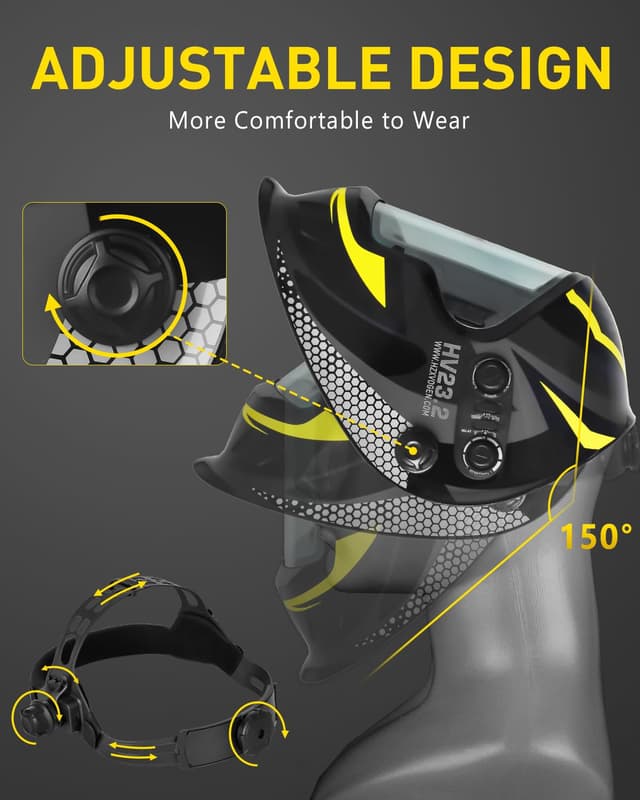 Thumbnail 5 de HXZVOGEN Casco saldatura oscuramento automatico 4 sensori