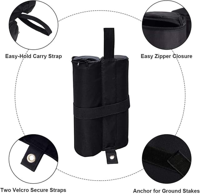 Detalle de RIOGOO set da 4 sacchi di sabbia per tende pop up e gazebo, in tessuto Oxford 600D con doppia cucitura