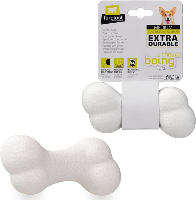 Detalle de Ferplast CRAZY BELL Jouet pour chien en caoutchouc naturel : distributeur de croquettes ou friandises à mâcher, orange