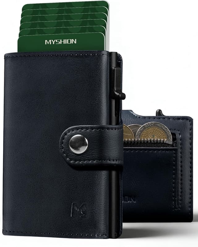 Detalle de MYSHION Mens Wallet with RFID, 11 cards