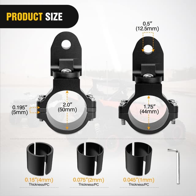 Detalle 2 de Nilight UTV Flag Antenna Whip Light Mounting Bracket (Adjustable, Heavy-Duty Steel) for 1.5–2 inch Roll Cages