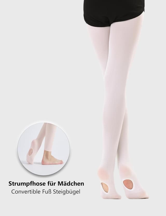 Detalle 2 de DUCMODA collant de danse 2-en-1 convertible pour filles (ballet / jazz)