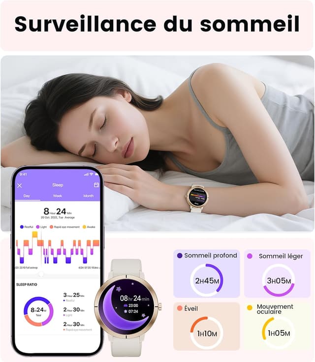 Thumbnail 6 de DREMAC montre connectée femme 1,35
