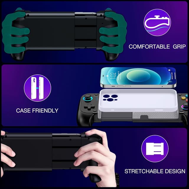 Thumbnail 6 de HELLCOOL Mobile Gaming Controller for iPhone & Android with Hall Effect Joystick and RGB
