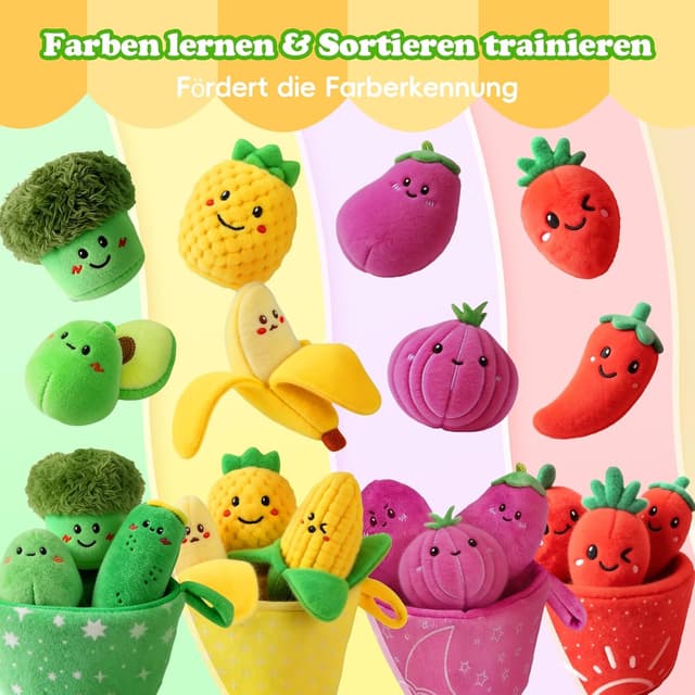 Detalle 2 de SAIMAND Baby Spielzeug Gemüse Obst Set