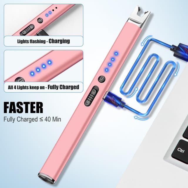 Detalle de Electric candle lighter 3 pack USB-C