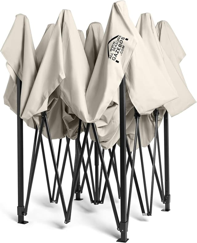 Detalle 1 de All Seasons Gazebos 3x3m Impermeable Pop-up ☔ Crema