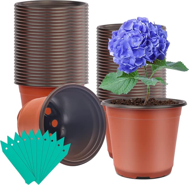 Detalle de SHEEFLY 4 inch Plant Nursery Pots 100 Pack