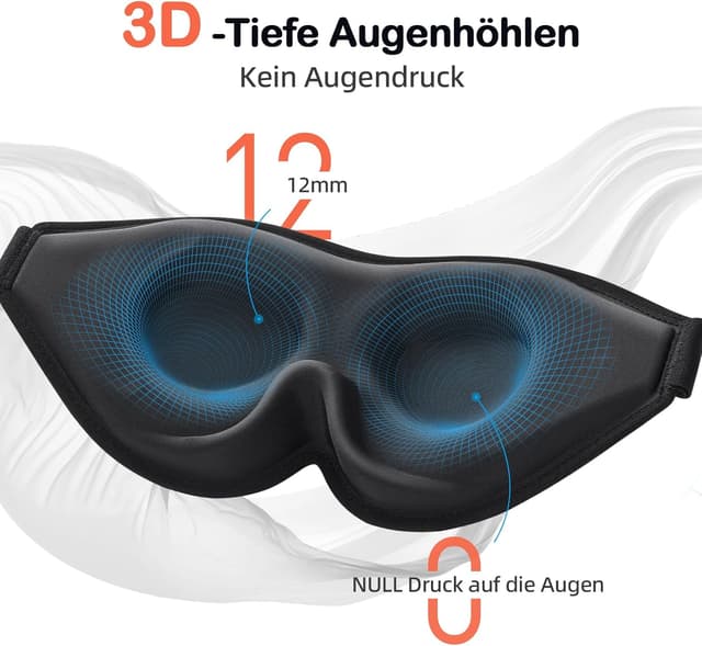 Thumbnail 4 de INNELO 3D Schlafmaske 100% lichtblockierend