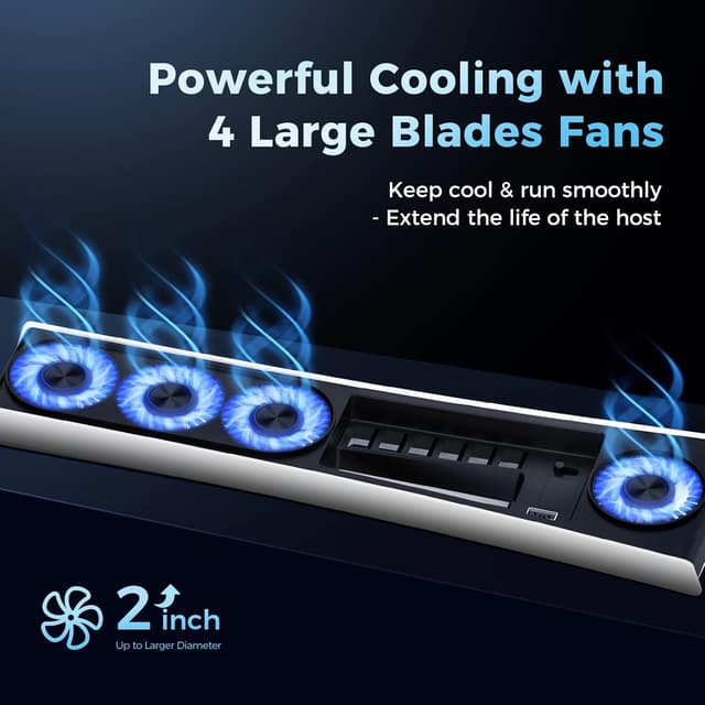 Thumbnail 2 de 4 Cooling Fan for PS5 Pro Accessories – Upgraded quiet cooler fans with adjustable speed and USB port (PS5 Pro only)