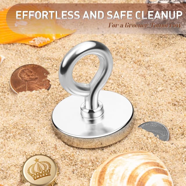 Detalle de Fishing Magnets 90 KG (200 LB) Pulling Force Neodymium Magnet with Lifting Eye-Bolt (1.76 inch diameter)