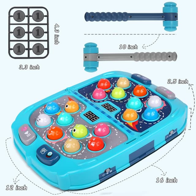 Thumbnail 6 de Whack Game Mole for Toddlers (Pounding Toy) with Sound, Light & PK Mode, Age 3–12