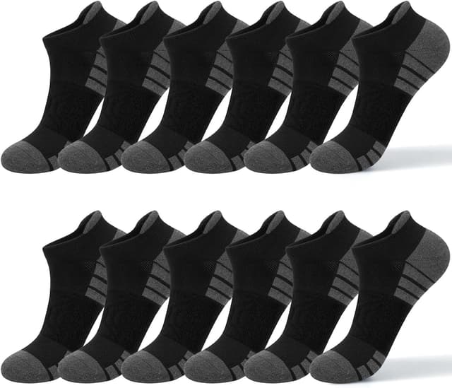 Detalle de Chaussettes de sport respirantes Quoboquo en coton (homme) – courtes, antidérapantes et confortables