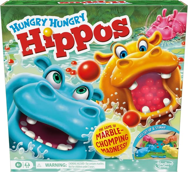 Detalle de Hungry Hungry Hippos Marble-Chomping Game for Kids – Fast-Paced Family Board Game (2–4 players, Age 4+)