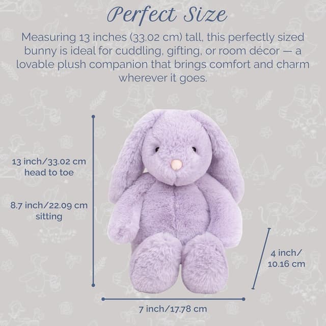 Detalle de Mon Ami Heather Heather Bunny 13-Inch Lavender Rabbit Plush Toy