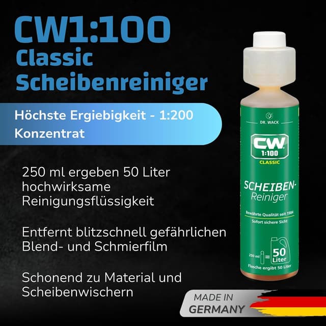 Detalle 2 de Dr. Wack CW1:100 Scheibenreiniger Classic 250 ml