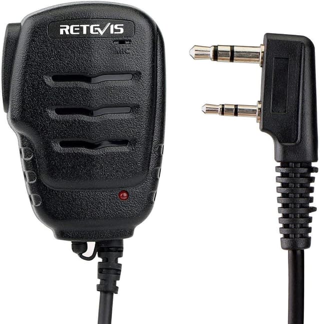 Detalle de Retevis RS111 altoparlante microfono 2 pin con microfono a distanza per walkie talkie compatibili