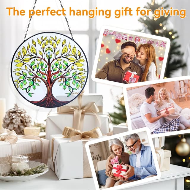 Thumbnail 6 de Tree of Life stained glass suncatcher 8 inch