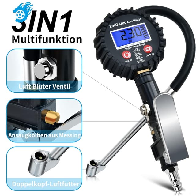 Thumbnail 2 de ENDARK Digitaler Reifenfüller Reifendruckprüfer 0–200 PSI