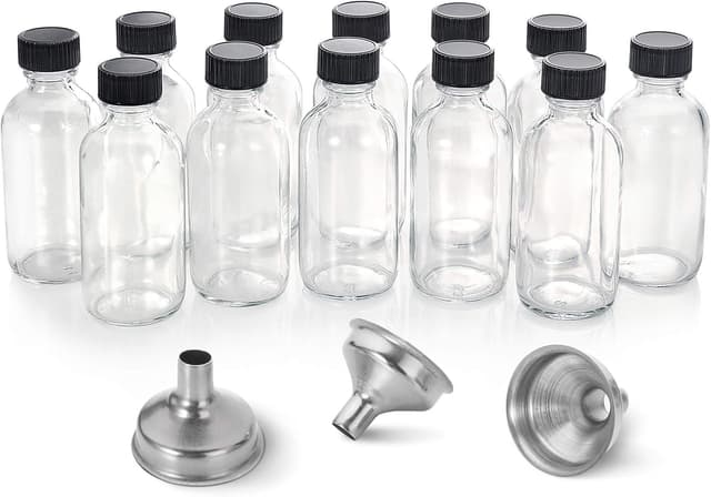 Detalle de 2 oz Small Clear Glass Bottles 12 Pack