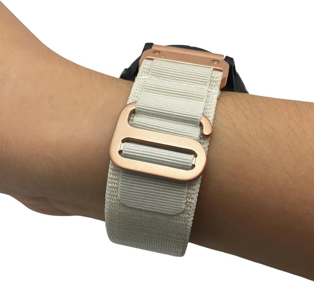 Detalle de EKINGEEK 22mm Quick Fit Strap for Garmin Fenix, Epix Pro Gen 2 & Forerunner (White/Rose Gold)