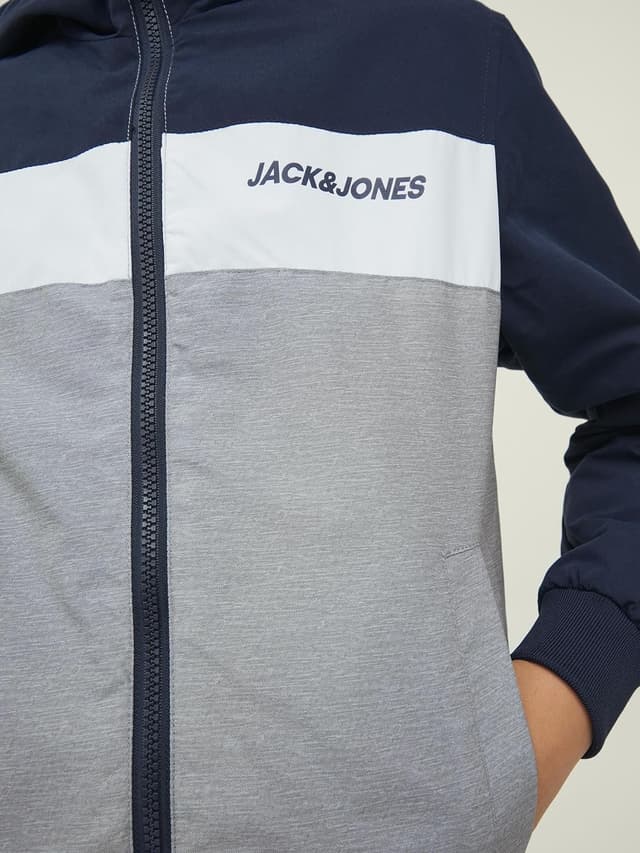 Thumbnail 6 de Jack & Jones Kids Hooded Long Sleeve Bomber Jacket with Wind-Stopper Shell