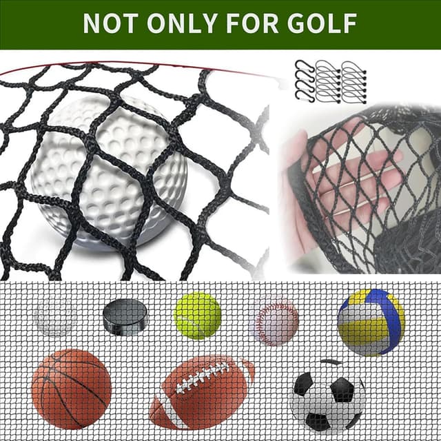Detalle de Golfnetz 3 x 3 m mit quadratischen Maschen (3 x 3 cm), Ballfangnetz-HDPE – für Garten, Halle und draußen