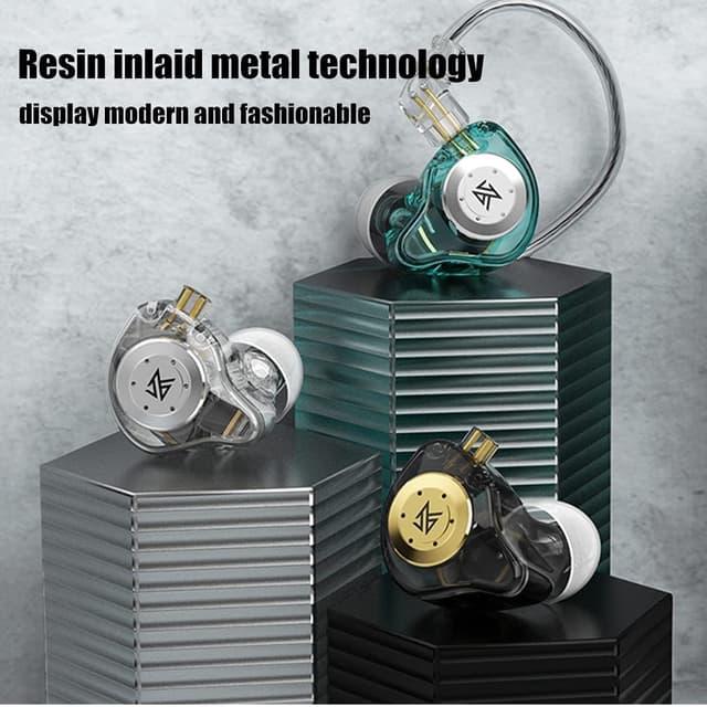 Detalle 2 de Yinyoo KZ EDX PRO wired in-ear earphones (white) with 10mm dynamic driver