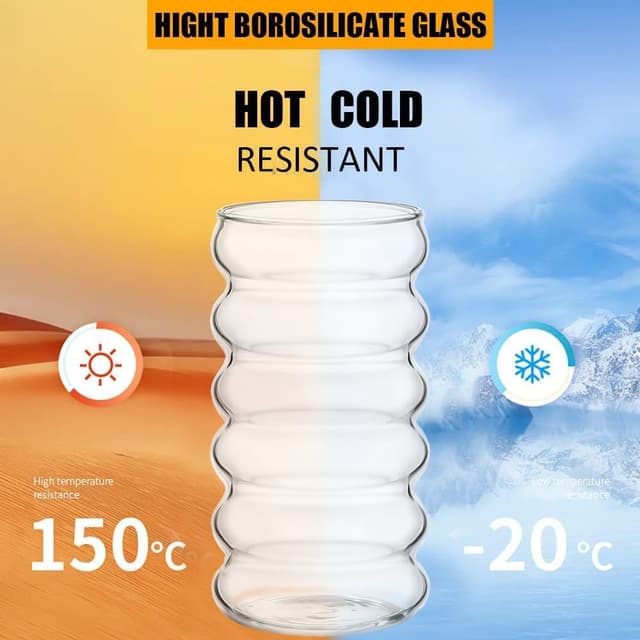 Thumbnail 6 de ALINK gerippte Trinkgläser Set 473 ml