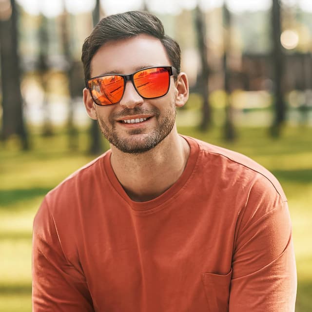 Detalle de URUMQI Überzieh-Sonnenbrille für Brillenträger (UV400, polarisiert) – beige Schildpatt-Optik