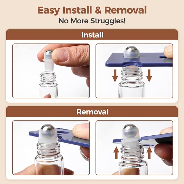 Thumbnail 6 de ComSaf Set da 24 bottiglie in vetro per oli essenziali 10 ml con sfere in acciaio inox e contenitore a tenuta stagna