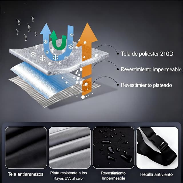 Detalle 1 de Maizjok Funda Moto Impermeable 245x105x125 cm