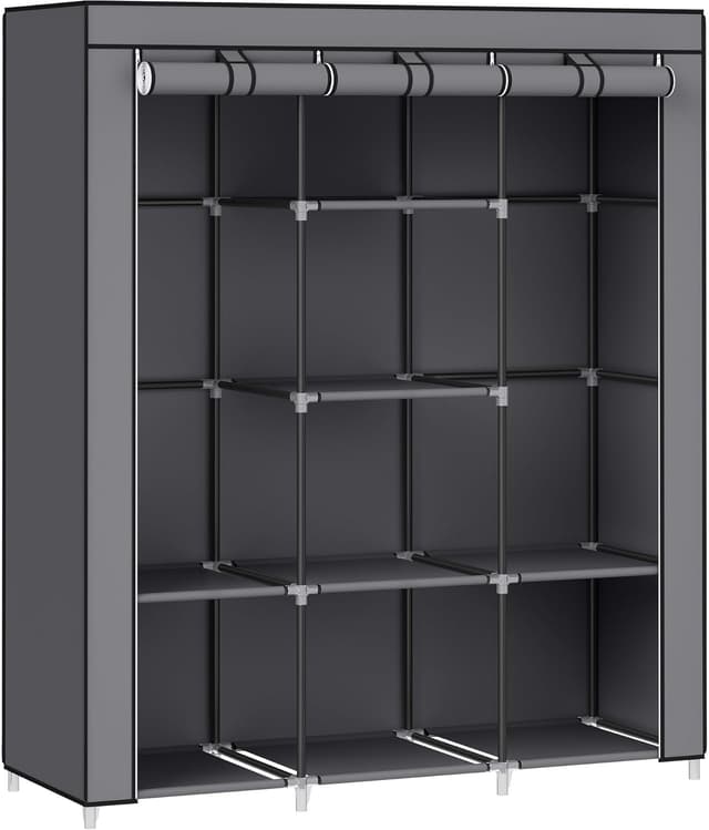 Thumbnail 6 de SONGMICS Clothes Wardrobe Portable Closet with Cover, Hanging Rails & Shelves (RYG096B01) 130 x 45 x 168cm