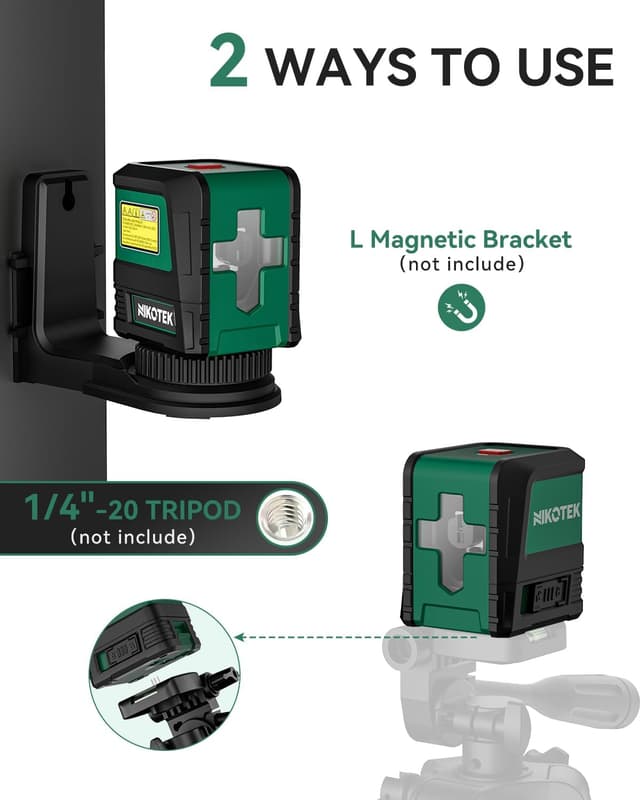 Detalle 2 de Nikotek Green Laser Level self-levelling with tripod 📐