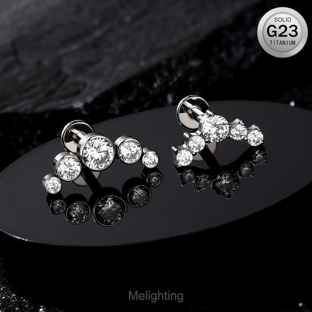 Thumbnail 5 de Melighting Piercing Labret in Titanio orecchini Helix