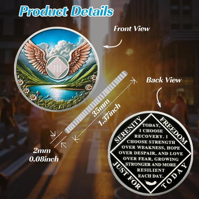 Thumbnail 2 de Wings of Freedom 3 Jahr Nüchternheit Münze