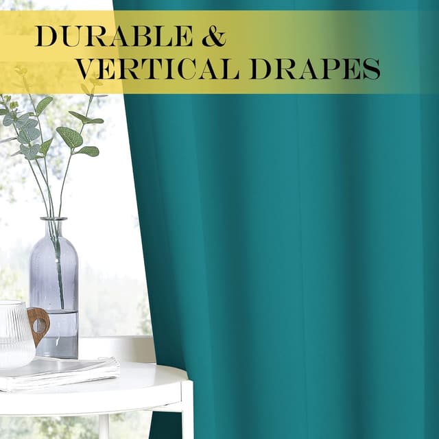Thumbnail 4 de NICETOWN Peacock Teal Blackout Curtains 84" 🪟