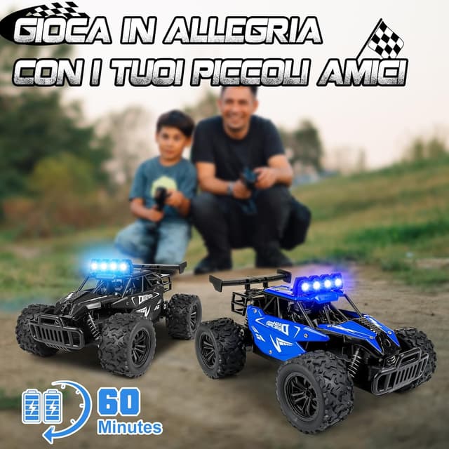 Thumbnail 6 de Joellfuner Monster Truck radiocomandato 2,4 GHz 1:16 con luci LED a quattro colori (blu)